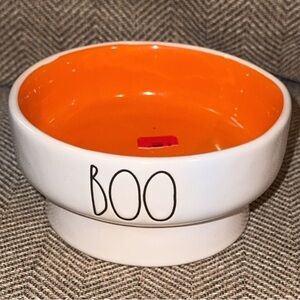 NWT Rae Dunn Seasonal Halloween Boo Ceramic Bowl for Pets CERAMIC Orange